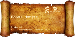 Rapai Margit névjegykártya